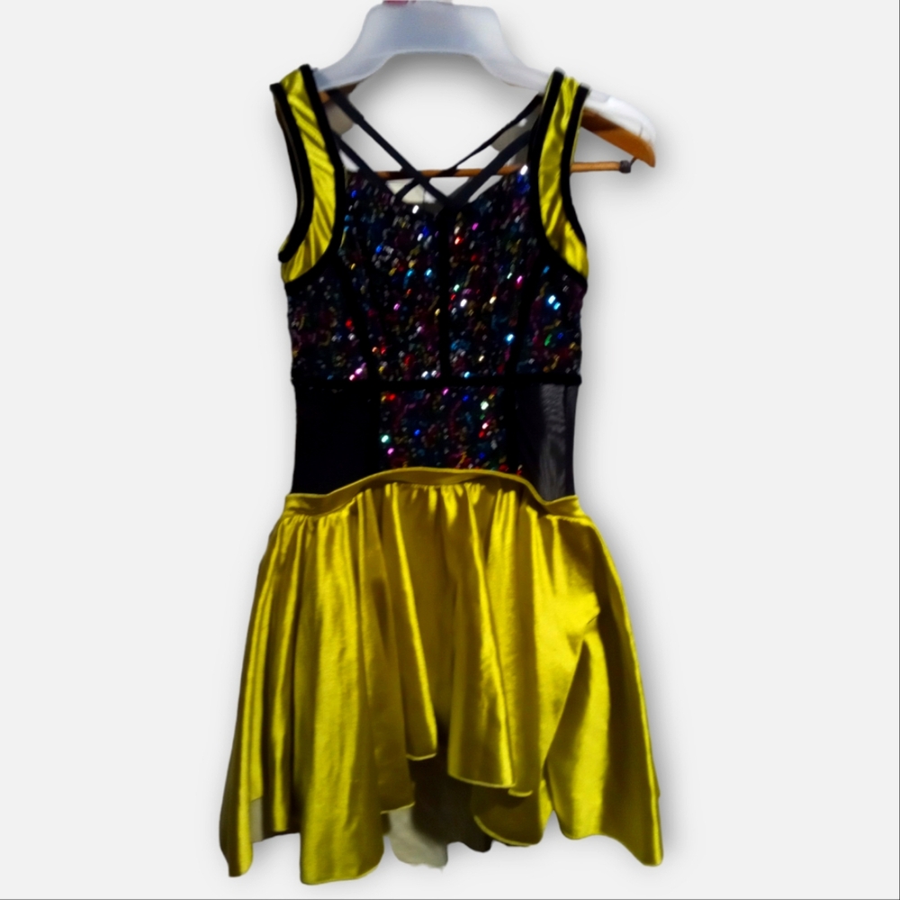 1pc Gold sheer waist dance costume